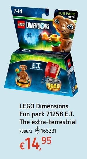 Promoties Lego dimensions fun pack e.t. the extra-terrestrial - Lego - Geldig van 20/10/2016 tot 06/12/2016 bij Dreamland