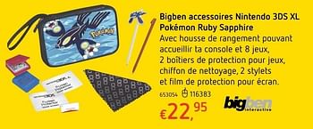 Promotions Bigben accessoires nintendo 3ds xl pokémon ruby sapphire - BIGben - Valide de 20/10/2016 à 06/12/2016 chez Dreamland