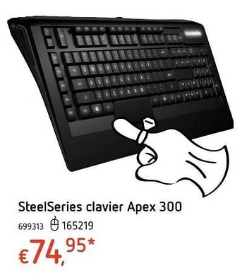 Promoties Steelseries clavier apex 300 - Steelseries - Geldig van 20/10/2016 tot 06/12/2016 bij Dreamland