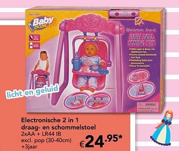 Promoties Electronische 2 in 1 draag- en schommelstoel - Baby Basic - Geldig van 23/10/2016 tot 06/12/2016 bij Euro Shop