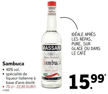 Promotion Lidl Sambuca Massari Boissons Valide Jusqua 4 Promobutler