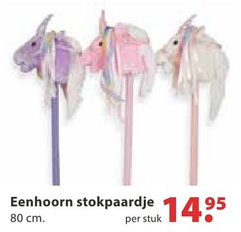 Promoties Eenhoorn stokpaardje - Huismerk - Multi Bazar - Geldig van 10/10/2016 tot 06/12/2016 bij Multi Bazar