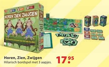Promotions Horen, zien, zwijgen - University Games - Valide de 10/10/2016 à 06/12/2016 chez Multi Bazar