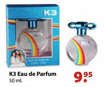 Promoties K3 eau de parfum - Studio 100 - Geldig van 10/10/2016 tot 06/12/2016 bij Multi Bazar