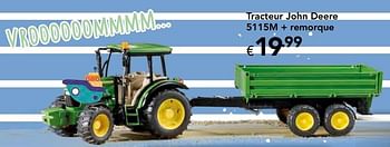 Promoties Tracteur john deere 5115m + remorque - Bruder - Geldig van 23/10/2016 tot 06/12/2016 bij Euro Shop