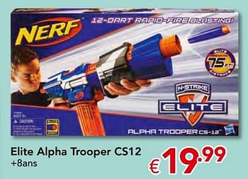 Promoties Elite alpha trooper cs12 - Nerf - Geldig van 23/10/2016 tot 06/12/2016 bij Euro Shop