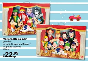 Promotions Marionnettes à main - Produit Maison - Euroshop - Valide de 23/10/2016 à 06/12/2016 chez Euro Shop