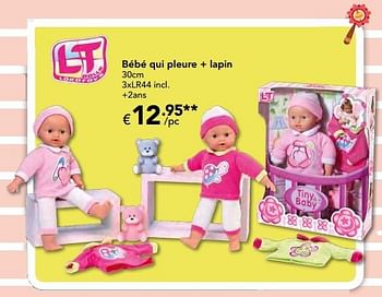 Promoties Bébé qui pleure + lapin - Loko toys - Geldig van 23/10/2016 tot 06/12/2016 bij Euro Shop