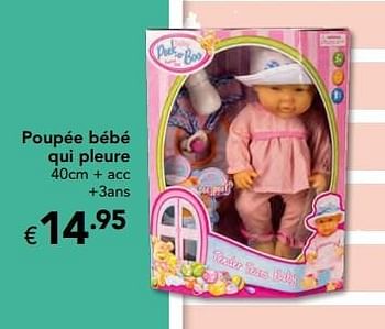 Promotions Poupée bébé qui pleure - Peek a Boo - Valide de 23/10/2016 à 06/12/2016 chez Euro Shop
