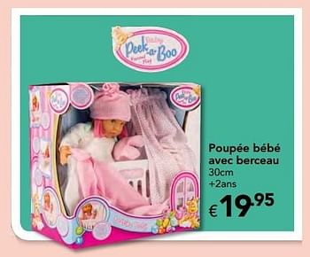 Promotions Poupée bébé avec berceau - Peek a Boo - Valide de 23/10/2016 à 06/12/2016 chez Euro Shop