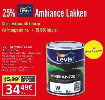 Promoties Acryllak levis ambiance - Levis - Geldig van 25/10/2016 tot 14/11/2016 bij BricoPlanit
