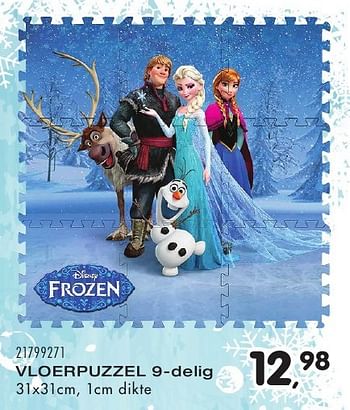 Promotions Vloerpuzzel 9-delig - Disney  Frozen - Valide de 25/10/2016 à 15/12/2016 chez Supra Bazar