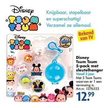 Promoties Disney tsum tsum 5-pack met sleutelhanger - Disney - Geldig van 17/10/2016 tot 01/01/2017 bij Bart Smit