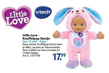 Promoties Little love knuffelpop konijn - Little Love - Geldig van 17/10/2016 tot 01/01/2017 bij Bart Smit