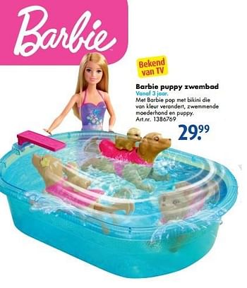Promoties Barbie puppy zwembad - Mattel - Geldig van 17/10/2016 tot 01/01/2017 bij Bart Smit
