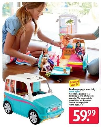 Promoties Barbie puppy voertuig - Mattel - Geldig van 17/10/2016 tot 01/01/2017 bij Bart Smit