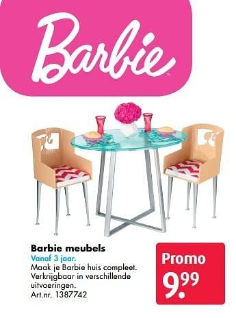 Promoties Barbie meubels - Mattel - Geldig van 17/10/2016 tot 01/01/2017 bij Bart Smit