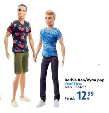 Promoties Barbie ken-ryan pop - Mattel - Geldig van 17/10/2016 tot 01/01/2017 bij Bart Smit