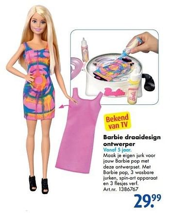 Promoties Barbie draaidesign ontwerper - Mattel - Geldig van 17/10/2016 tot 01/01/2017 bij Bart Smit