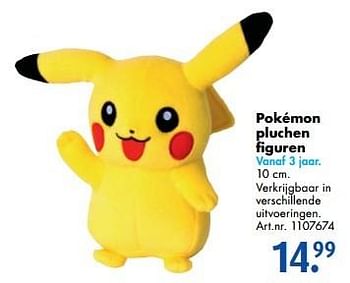 Promotions Pokémon pluchen figuren - Pokemon - Valide de 17/10/2016 à 01/01/2017 chez Bart Smit