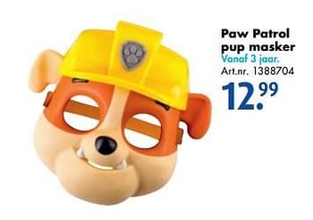 Promoties Paw patrol pup masker - PAW  PATROL - Geldig van 17/10/2016 tot 01/01/2017 bij Bart Smit