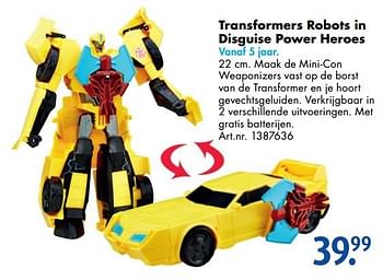 Promoties Transformers robots in disguise power heroes - Transformers - Geldig van 17/10/2016 tot 01/01/2017 bij Bart Smit