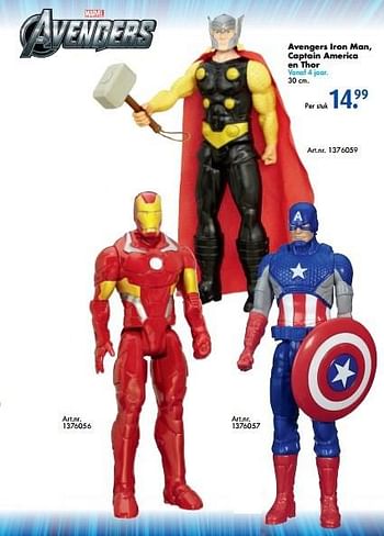 Promoties Avengers iron man, captain america en thor - Marvel - Geldig van 17/10/2016 tot 01/01/2017 bij Bart Smit