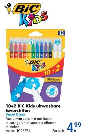 Promoties 10+2 bic kids uitwasbare toverstiften - BIC - Geldig van 17/10/2016 tot 01/01/2017 bij Bart Smit