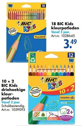 Promoties 18 bic kids kleurpotloden - BIC - Geldig van 17/10/2016 tot 01/01/2017 bij Bart Smit