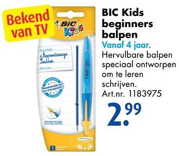 Promoties Bic kids beginners balpen - BIC - Geldig van 17/10/2016 tot 01/01/2017 bij Bart Smit