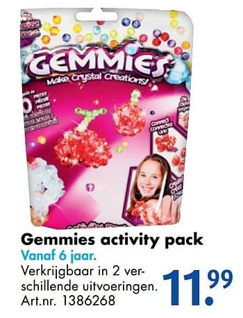 Promoties Gemmies activity pack - Gemmies - Geldig van 17/10/2016 tot 01/01/2017 bij Bart Smit