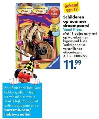 Promotions Schilderen op nummer droompaard - Ravensburger - Valide de 17/10/2016 à 01/01/2017 chez Bart Smit