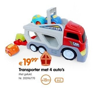 Promoties Transporter met 4 auto`s - Huismerk - Fun - Geldig van 18/10/2016 tot 06/12/2016 bij Fun