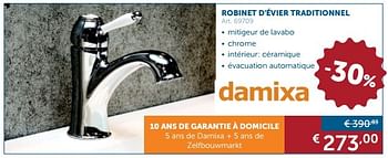 Promotions Robinet d`évier traditionnel - Damixa - Valide de 25/10/2016 à 21/11/2016 chez Zelfbouwmarkt