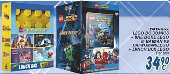 Promotions Dvd-box lego dc comics + une boite lego of batman vs catwoman-lego + lunch box lego - Produit maison - Cora - Valide de 18/10/2016 à 06/12/2016 chez Cora