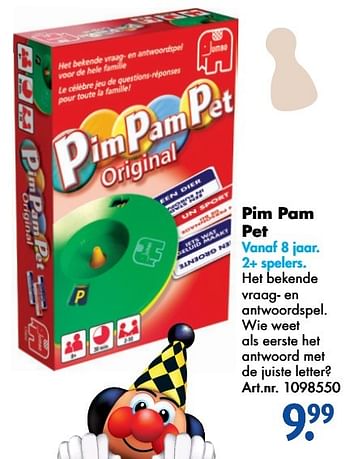 Promotions Pim pam pet - Jumbo - Valide de 17/10/2016 à 01/01/2017 chez Bart Smit