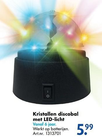 Promoties Kristallen discobal met led-licht - Huismerk - Bart Smit - Geldig van 17/10/2016 tot 01/01/2017 bij Bart Smit