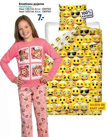 Promoties Emoticons pyjama - Huismerk - Bart Smit - Geldig van 17/10/2016 tot 01/01/2017 bij Bart Smit