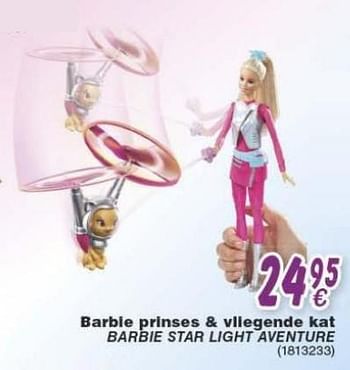 Promoties Barbie prinses + vilegende kat barbie star light aventure - Mattel - Geldig van 18/10/2016 tot 06/12/2016 bij Cora