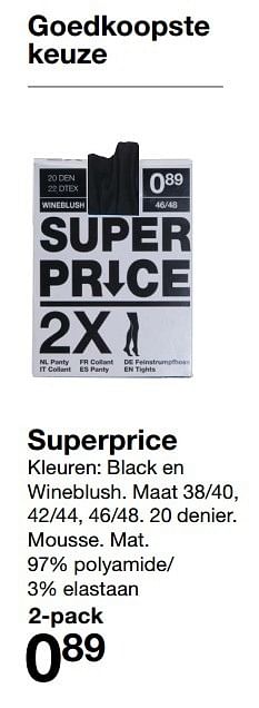 Promoties Superprice - Huismerk - Zeeman  - Geldig van 29/10/2016 tot 11/11/2016 bij Zeeman