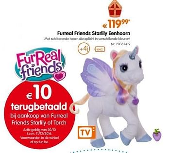 Promoties Furreal friends starlily eenhoorn - FurReal Friends - Geldig van 18/10/2016 tot 06/12/2016 bij Fun