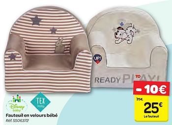 Tex Baby Fauteuil En Velours Bebe En Promotion Chez Carrefour