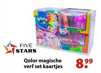 Promotions Qolor magische verf set kaartjes - Five Stars - Valide de 26/10/2016 à 31/12/2016 chez Desomer-Plancke