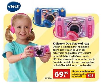 Promoties Kidizoom duo blauw of roze - Vtech - Geldig van 26/10/2016 tot 31/12/2016 bij Desomer-Plancke