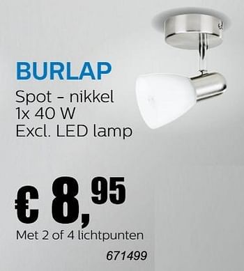 Promoties Burlap spot nikkel - Philips - Geldig van 17/10/2016 tot 19/11/2016 bij Multi Bazar