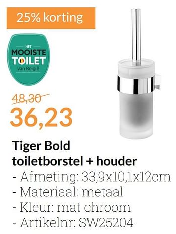 Promoties Tiger bold toiletborstel + houder - Tiger - Geldig van 01/11/2016 tot 30/11/2016 bij Sanitairwinkel