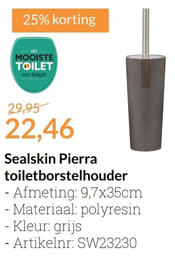 Promoties Sealskin pierra toiletborstelhouder - Sealskin - Geldig van 01/11/2016 tot 30/11/2016 bij Sanitairwinkel
