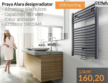 Promoties Praya alara designradiator - Praya - Geldig van 01/11/2016 tot 30/11/2016 bij Sanitairwinkel
