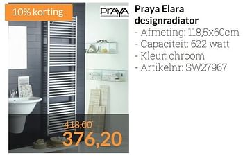 Promoties Praya elara designradiator - Praya - Geldig van 01/11/2016 tot 30/11/2016 bij Sanitairwinkel