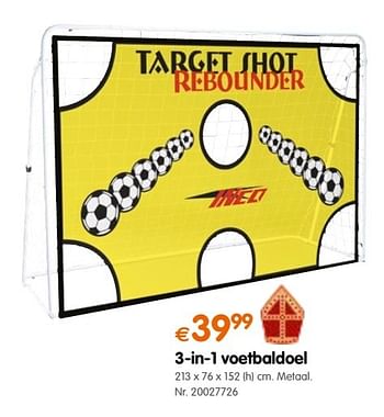 Promoties 3-in-1 voetbaldoel - Huismerk - Fun - Geldig van 18/10/2016 tot 06/12/2016 bij Fun